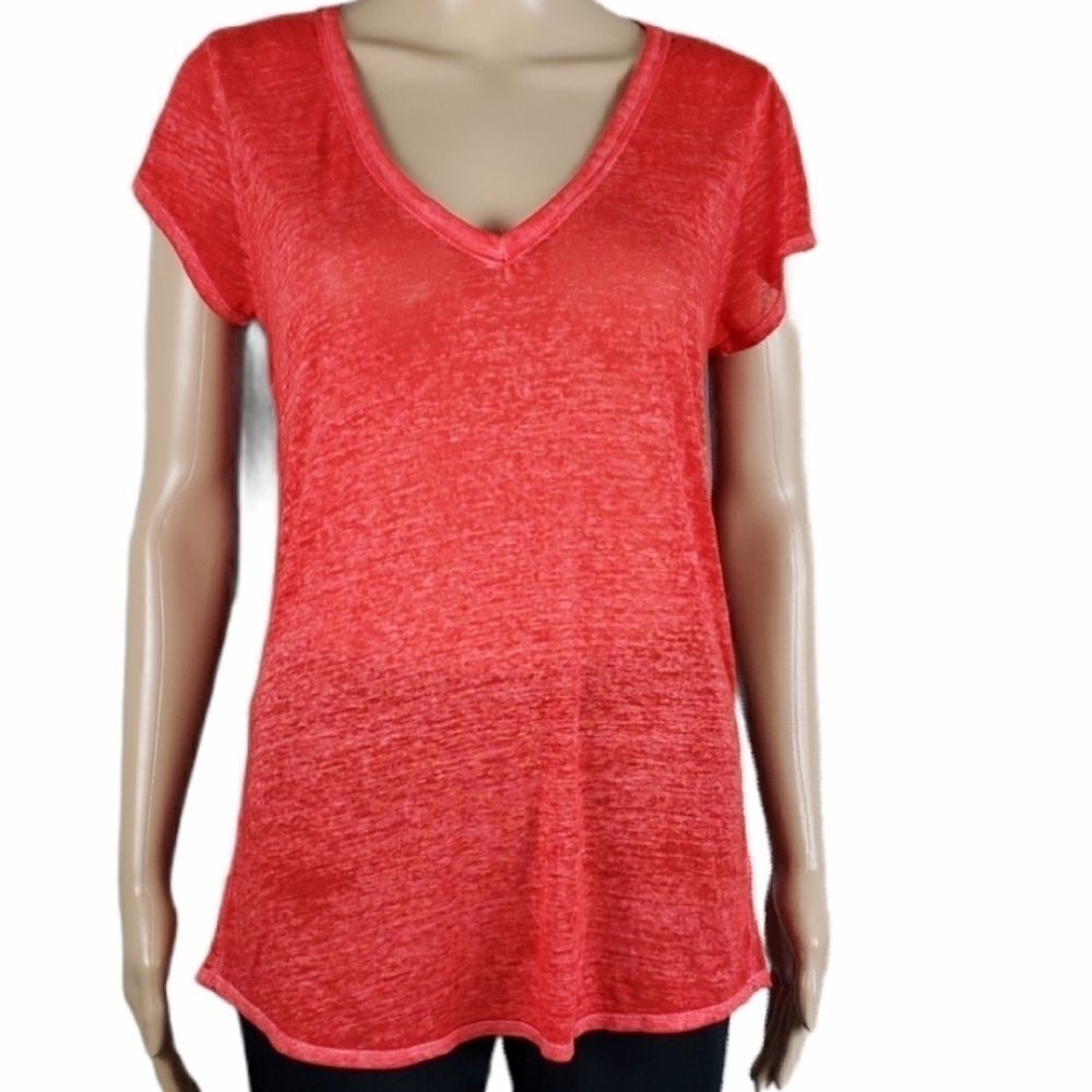 Athleta Red Heathered T- Shirt